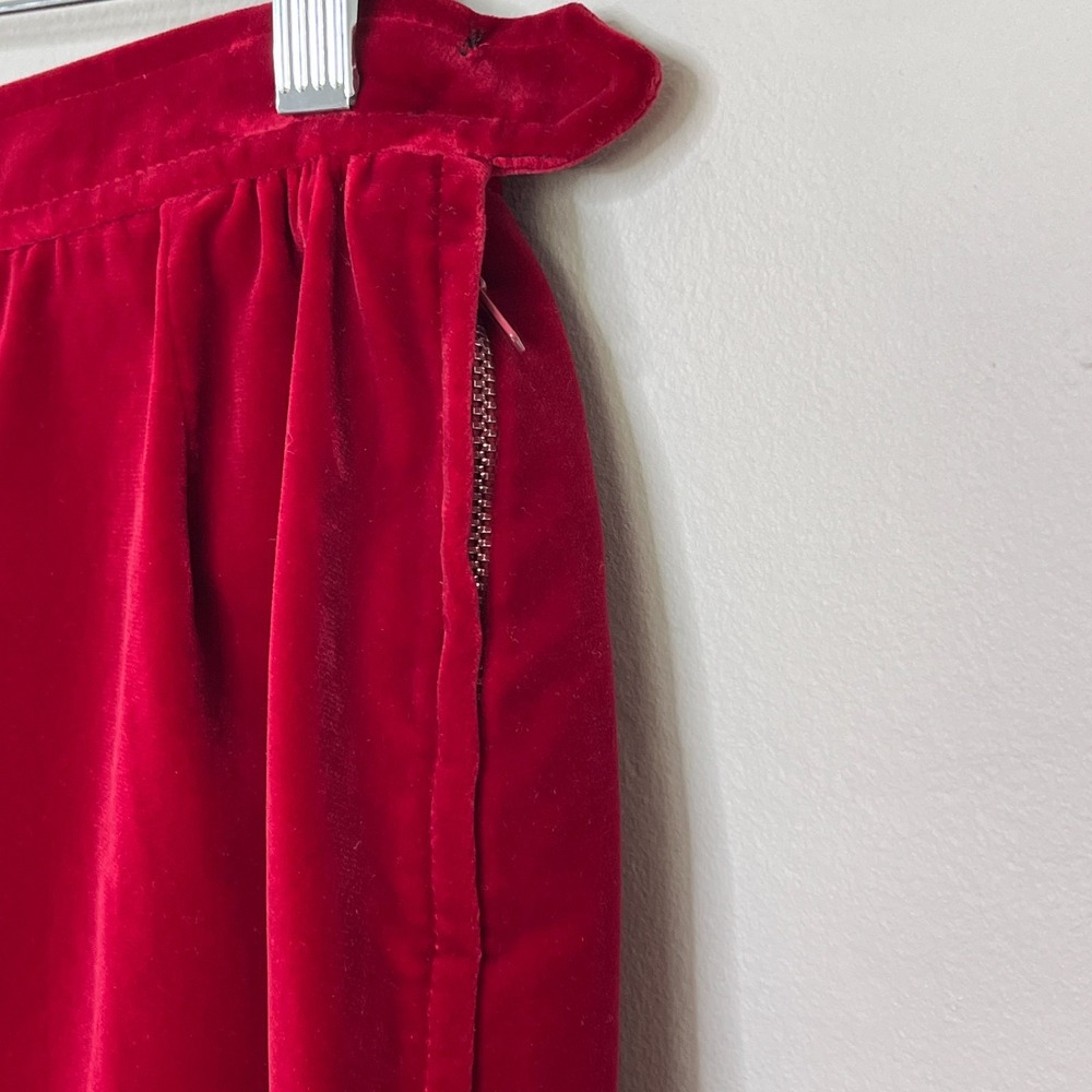 Saint Laurent Rive Gauche‎ Vintage Velvet Pencil Skirt Womens XS (FR38) Wine Red - Picture 2 of 8